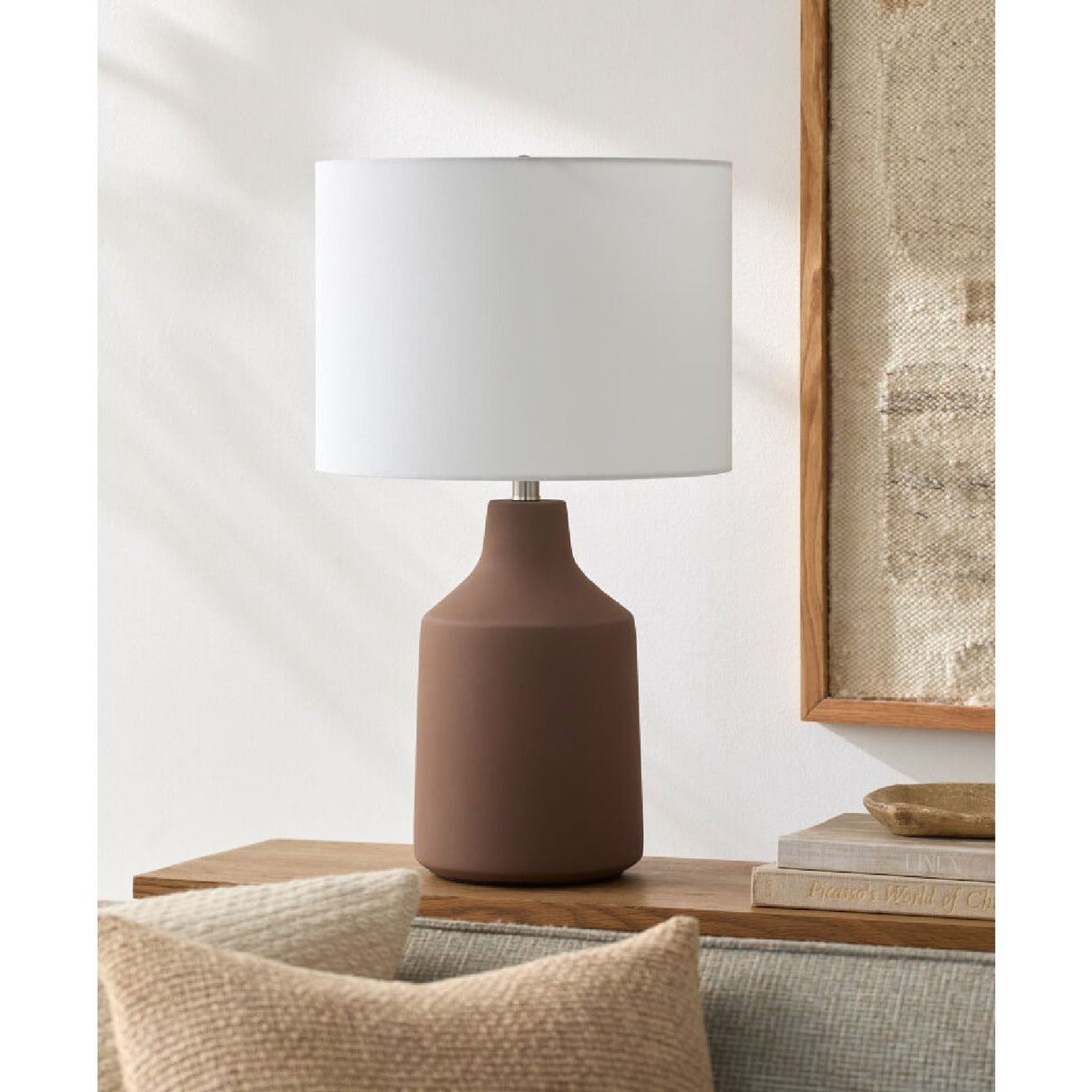 Modern European furniture - Painted Cement Accent Table Lamp - www.oroa.com