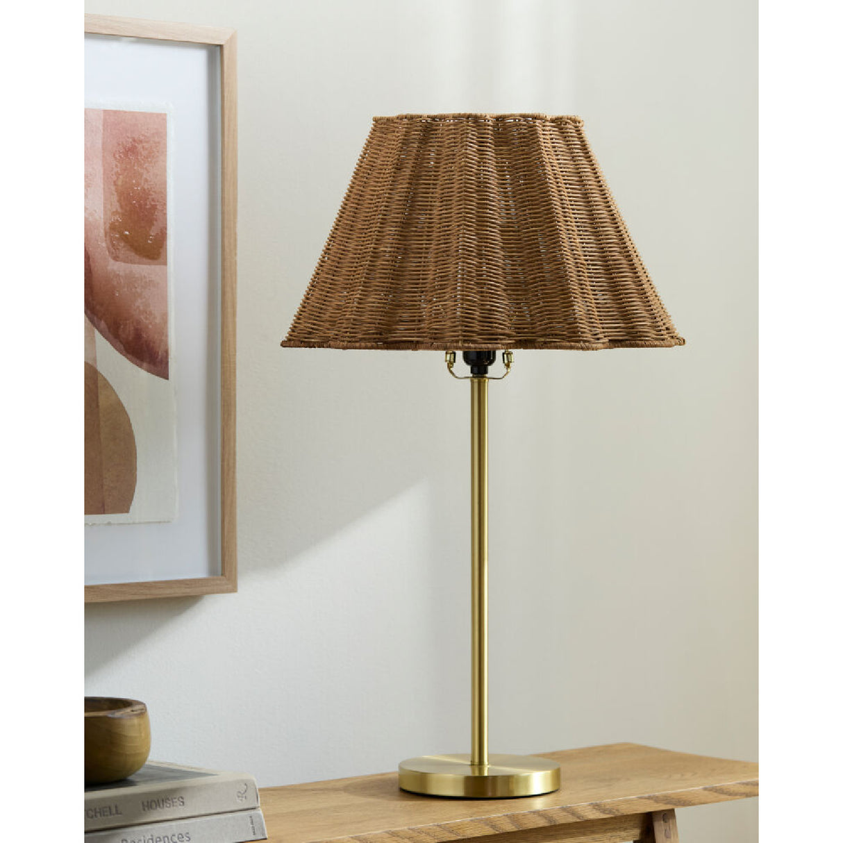 Modern European furniture - Wavy Rattan Accent Table Lamp - www.oroa.com