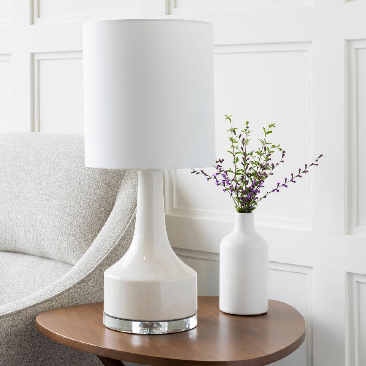 Modern European furniture - Glazed Ceramic Cotton Table Lamp - www.oroa.com