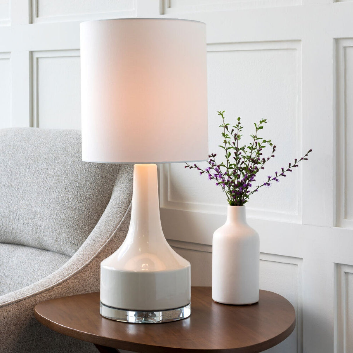 Modern European furniture - Glazed Ceramic Cotton Table Lamp - www.oroa.com