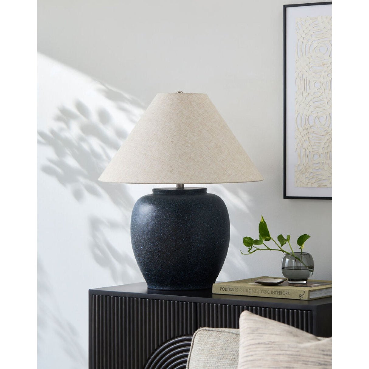 Modern European furniture - Painted Cement Linen Table Lamp - www.oroa.com