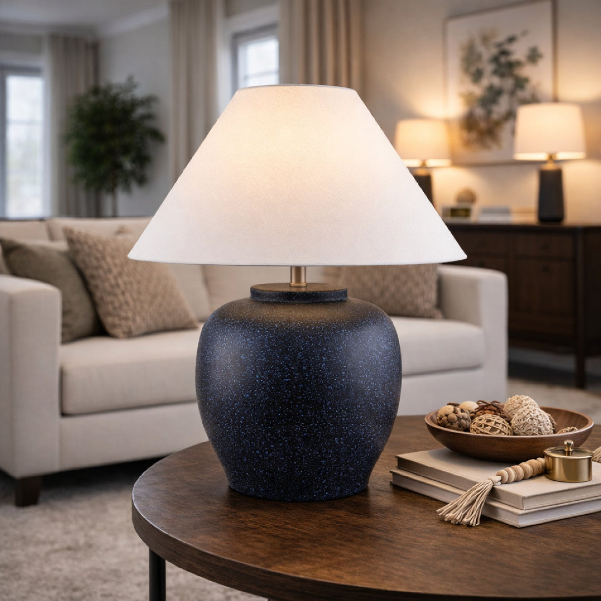 Modern European furniture - Painted Cement Linen Table Lamp - www.oroa.com