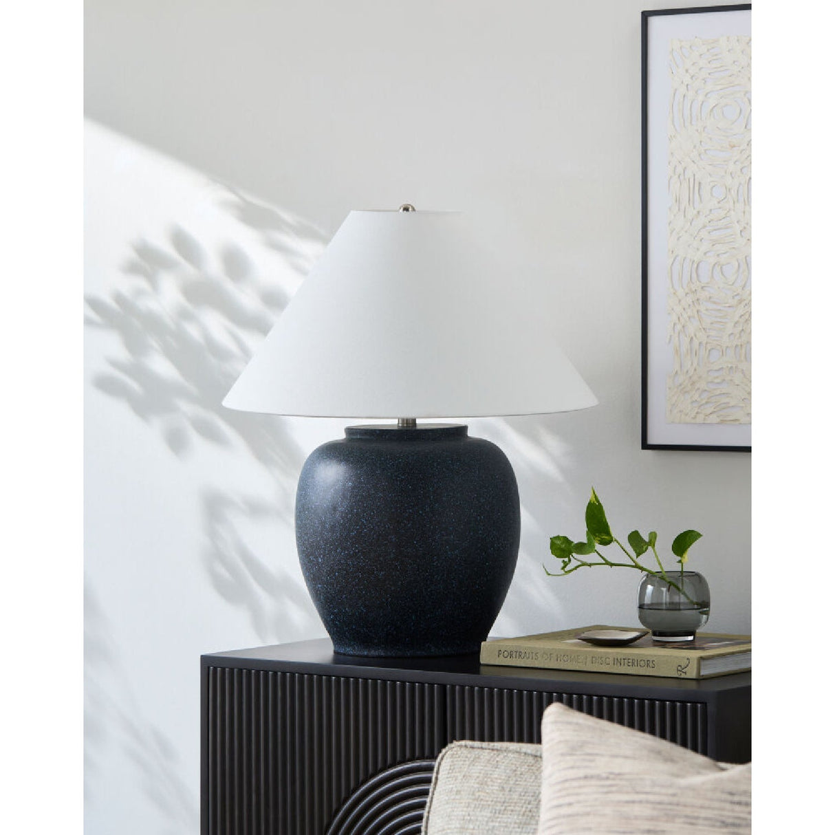 Modern European furniture - Painted Cement Linen Table Lamp - www.oroa.com