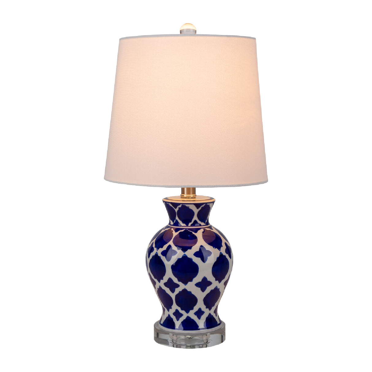 Modern European furniture - Blue Patterned Ceramic Table Lamp - www.oroa.com