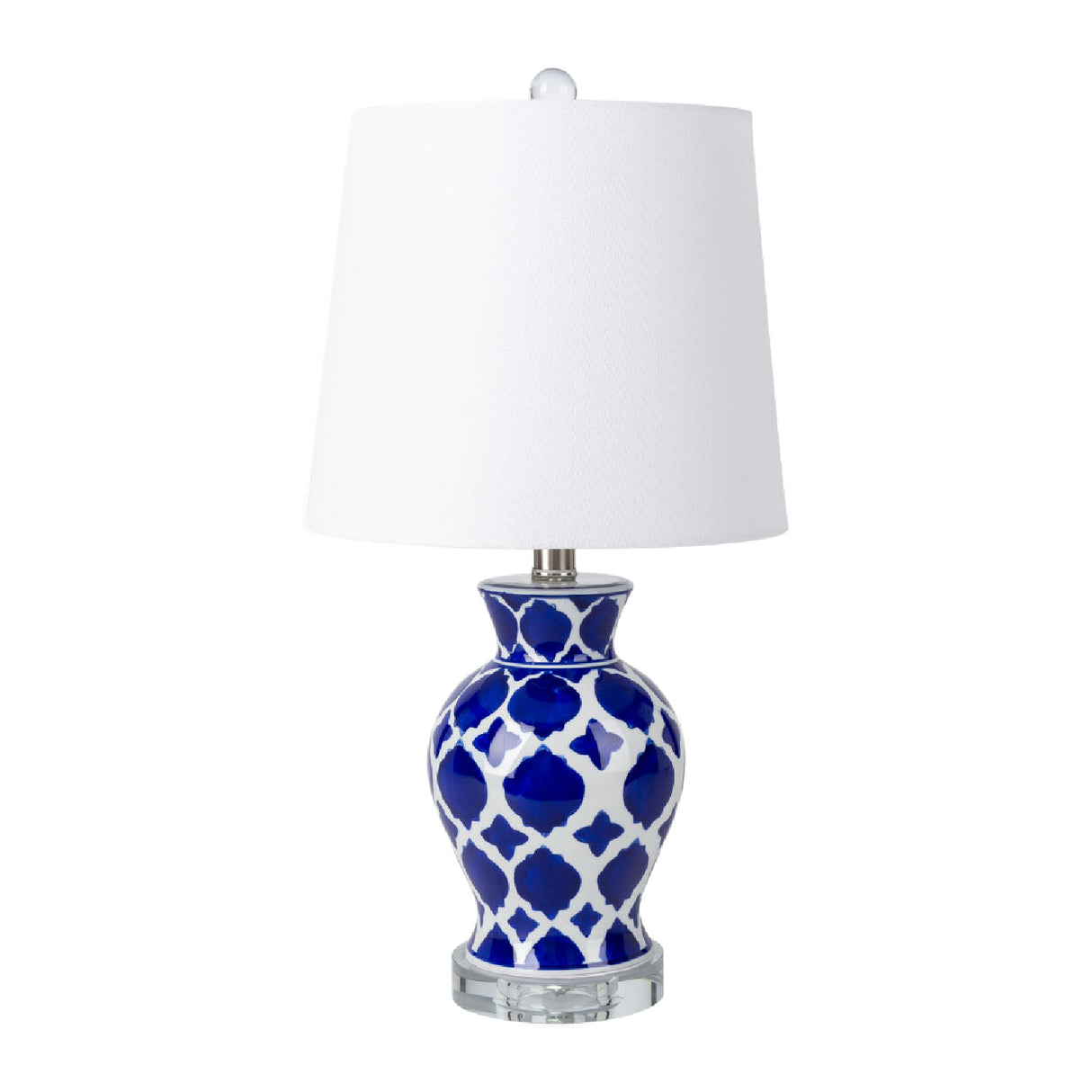Modern European furniture - Blue Patterned Ceramic Table Lamp - www.oroa.com