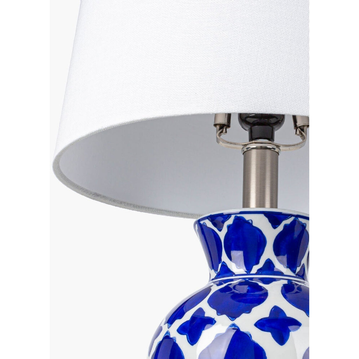 Modern European furniture - Blue Patterned Ceramic Table Lamp - www.oroa.com