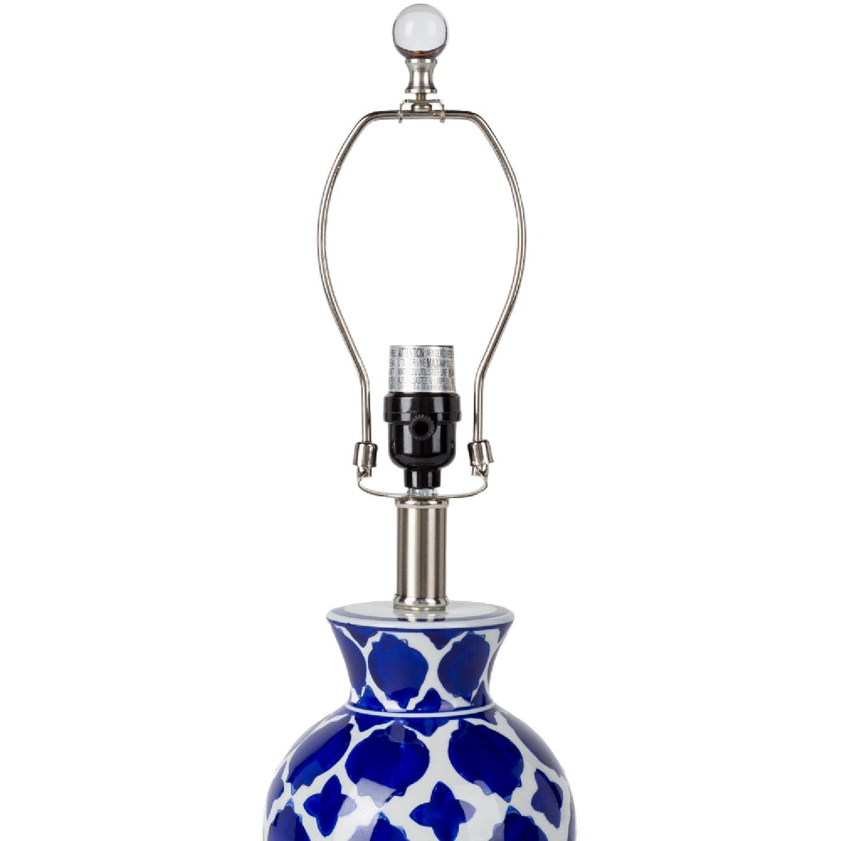 Modern European furniture - Blue Patterned Ceramic Table Lamp - www.oroa.com