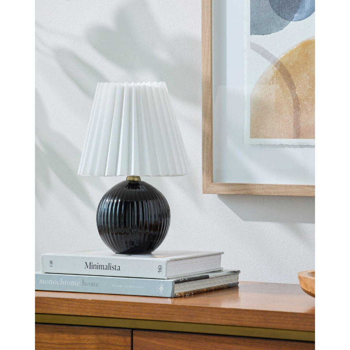 Modern European furniture - Pleated Linen Ceramic Table Lamp - www.oroa.com
