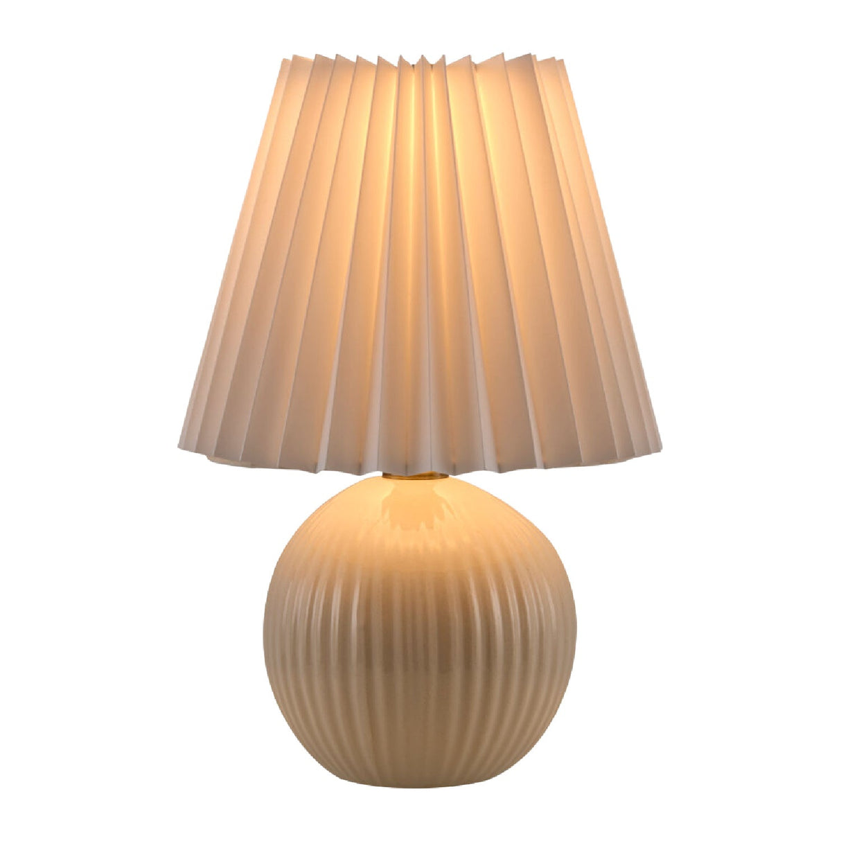 Modern European furniture - Pleated Linen Ceramic Table Lamp - www.oroa.com