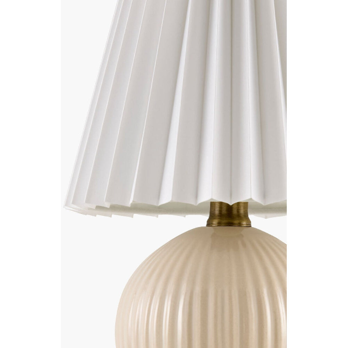 Modern European furniture - Pleated Linen Ceramic Table Lamp - www.oroa.com