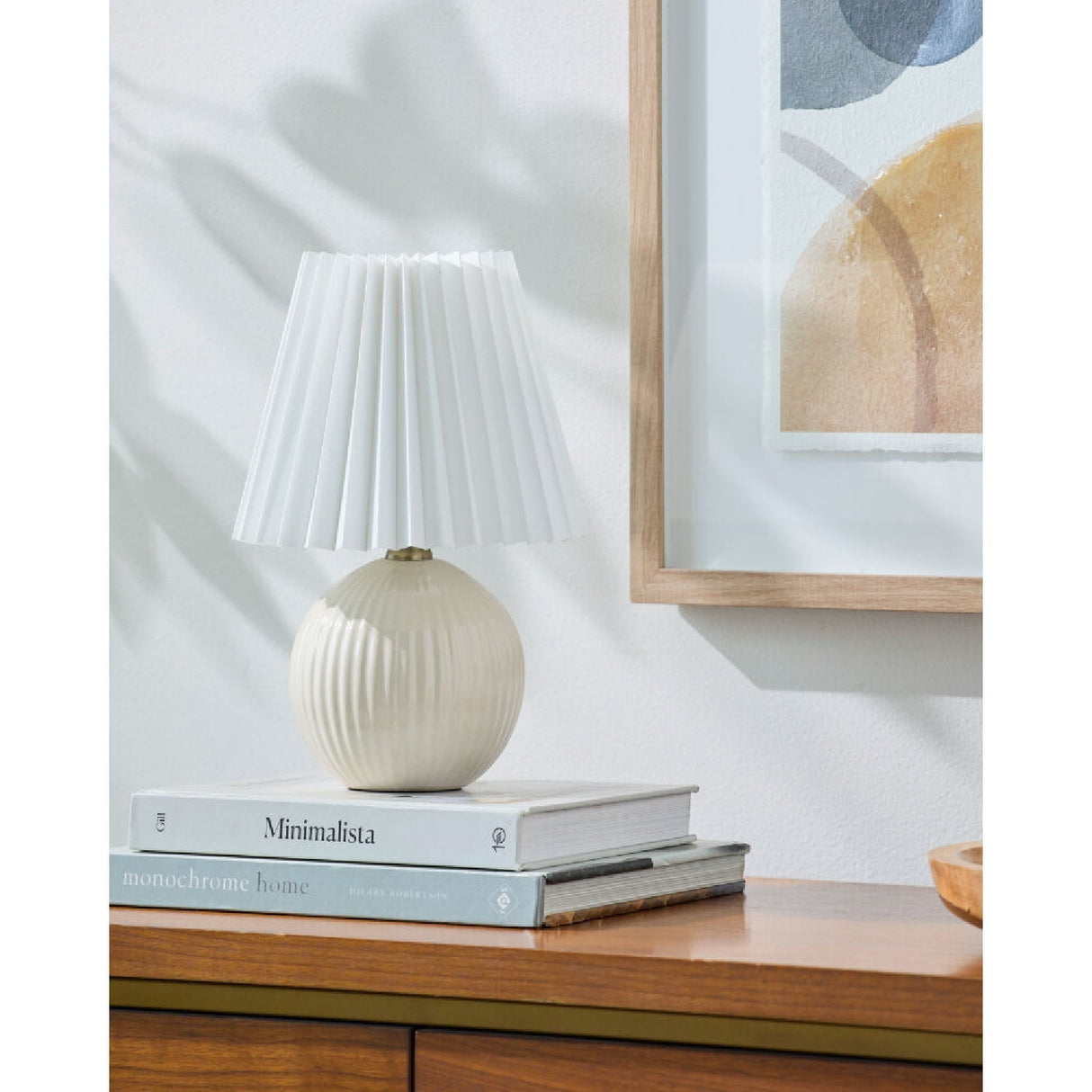 Modern European furniture - Pleated Linen Ceramic Table Lamp - www.oroa.com
