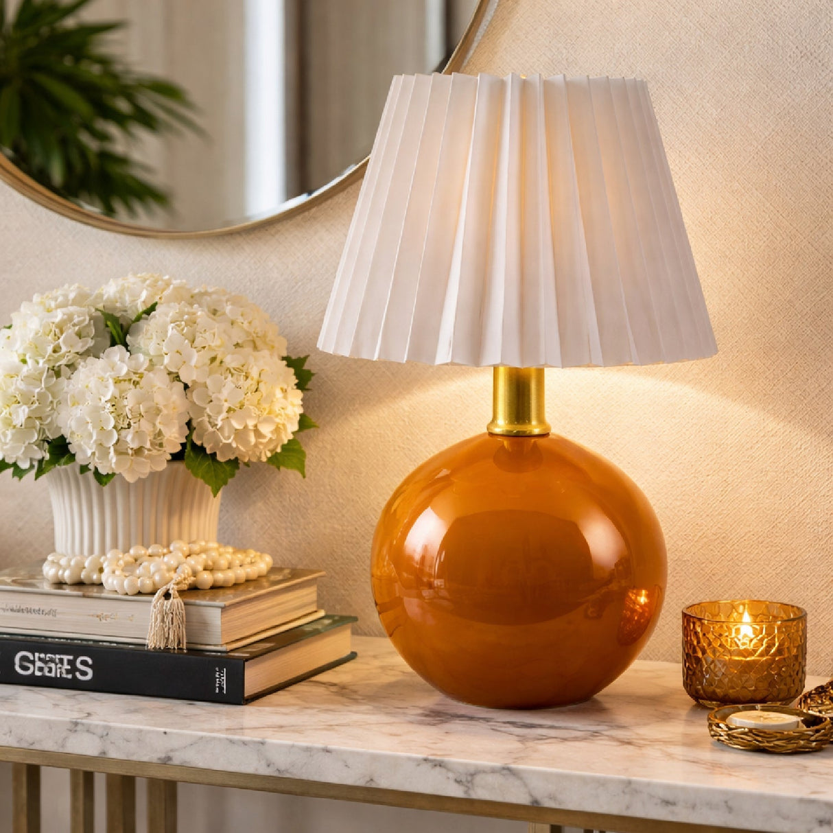 Modern European furniture - Ceramic Sphere Table Lamp - www.oroa.com