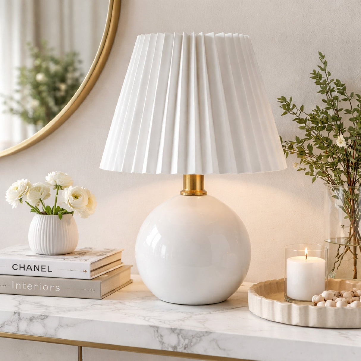Modern European furniture - Ceramic Sphere Table Lamp - www.oroa.com