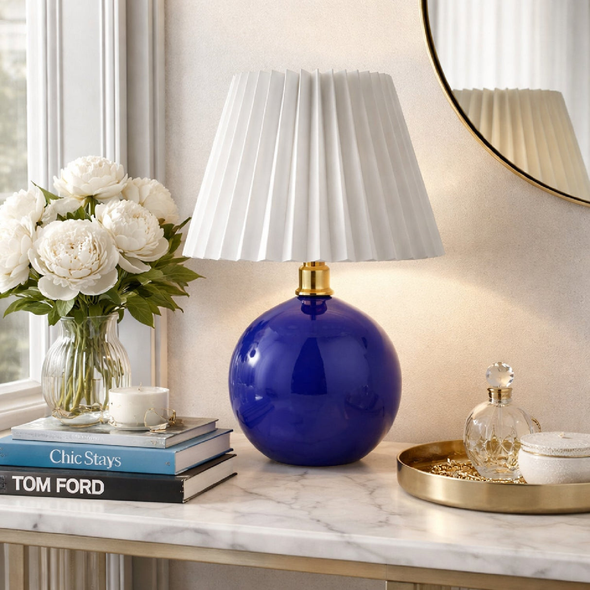 Modern European furniture - Ceramic Sphere Table Lamp - www.oroa.com