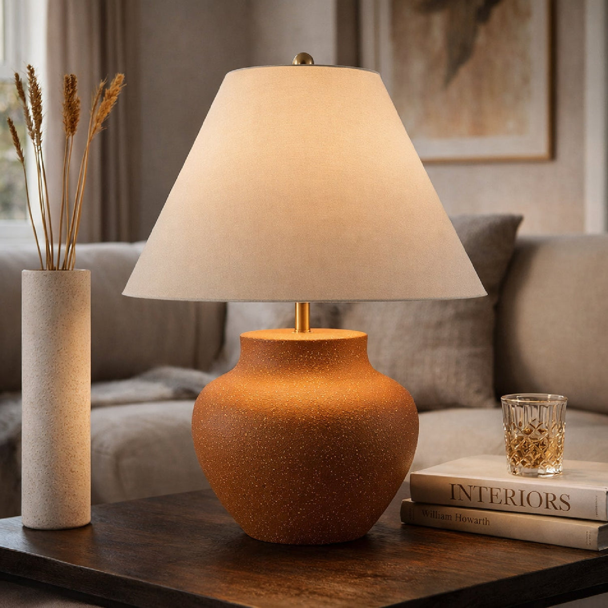 Modern European furniture - Brown Ceramic Accent Table Lamp - www.oroa.com