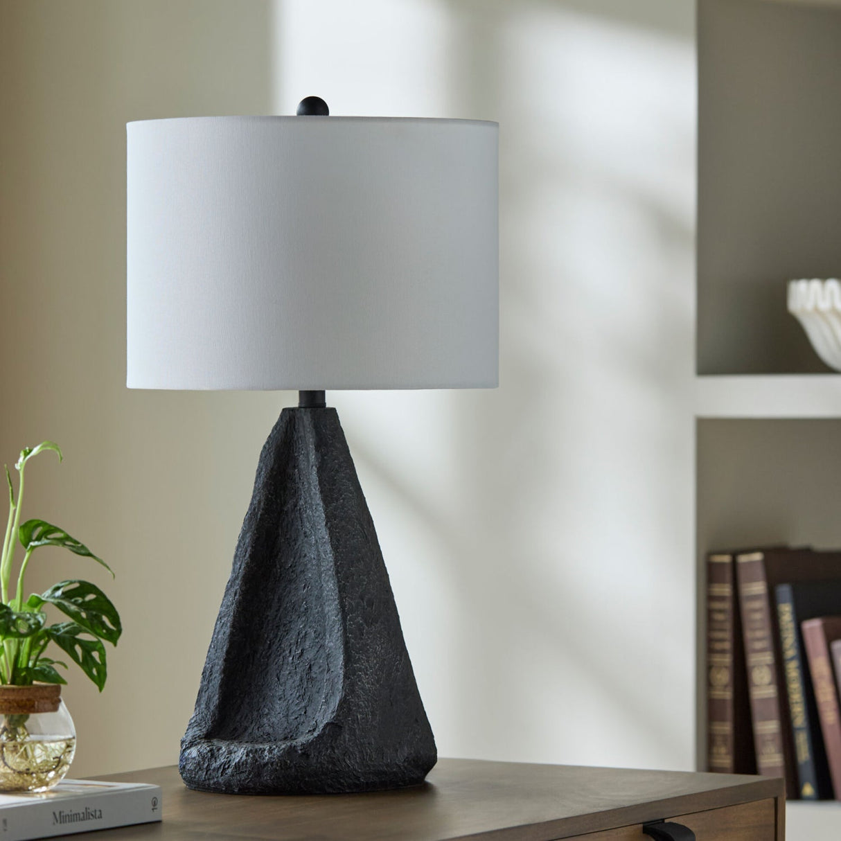 Modern European furniture - Black Textured Accent Table Lamp - www.oroa.com