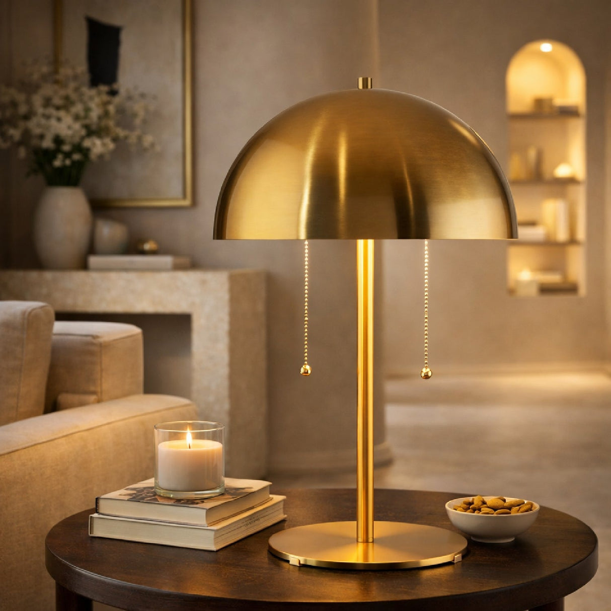 Modern European furniture - Gold Dome Accent Table Lamp - www.oroa.com