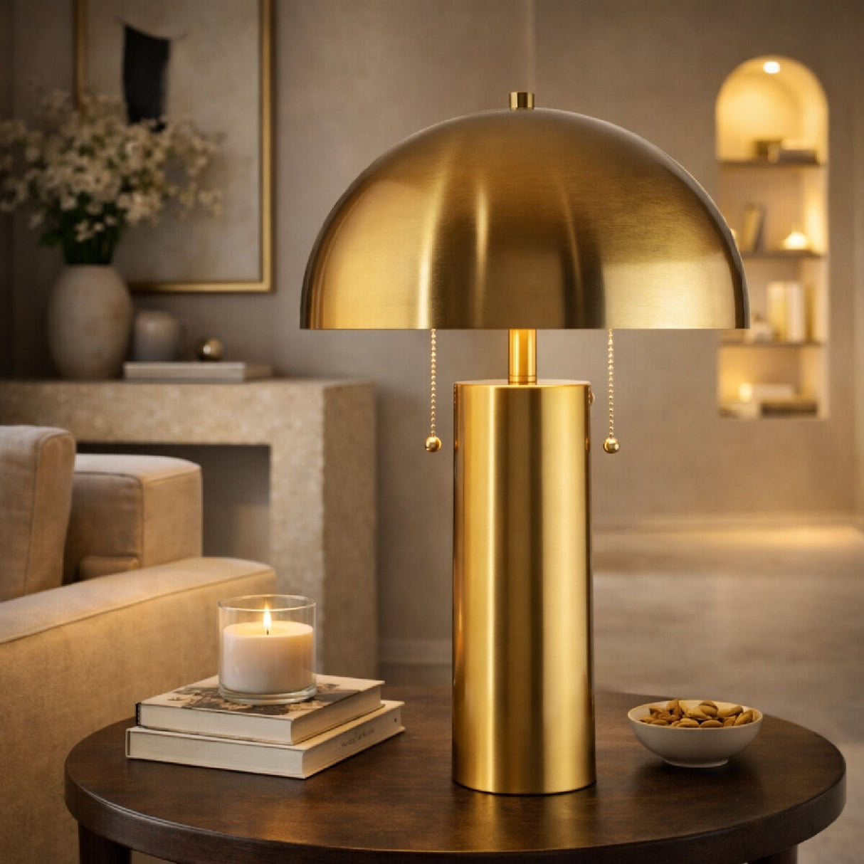 Modern European furniture - Gold Dome Accent Table Lamp - www.oroa.com