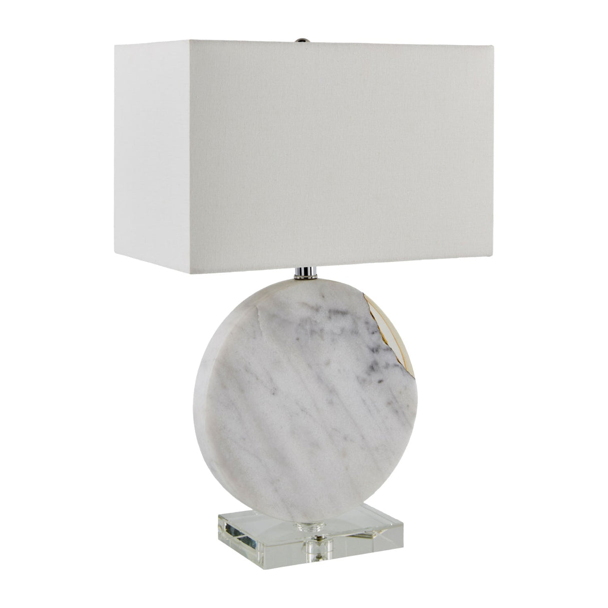 Modern European furniture - Round White Marble Table Lamp - www.oroa.com