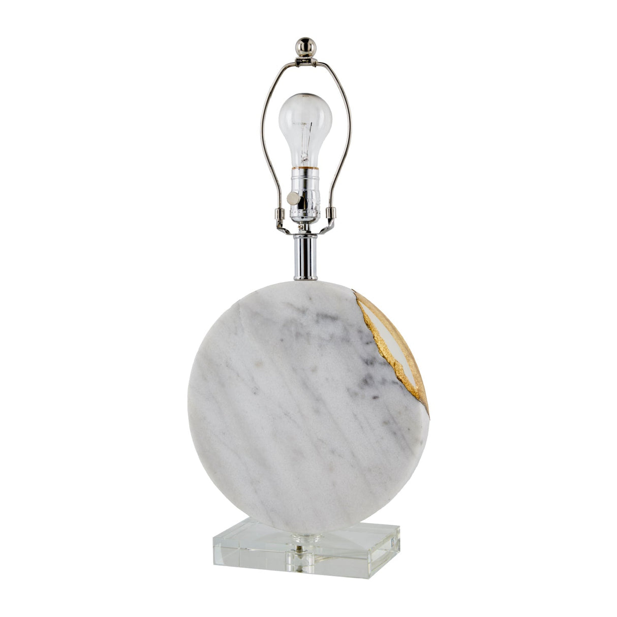 Modern European furniture - Round White Marble Table Lamp - www.oroa.com