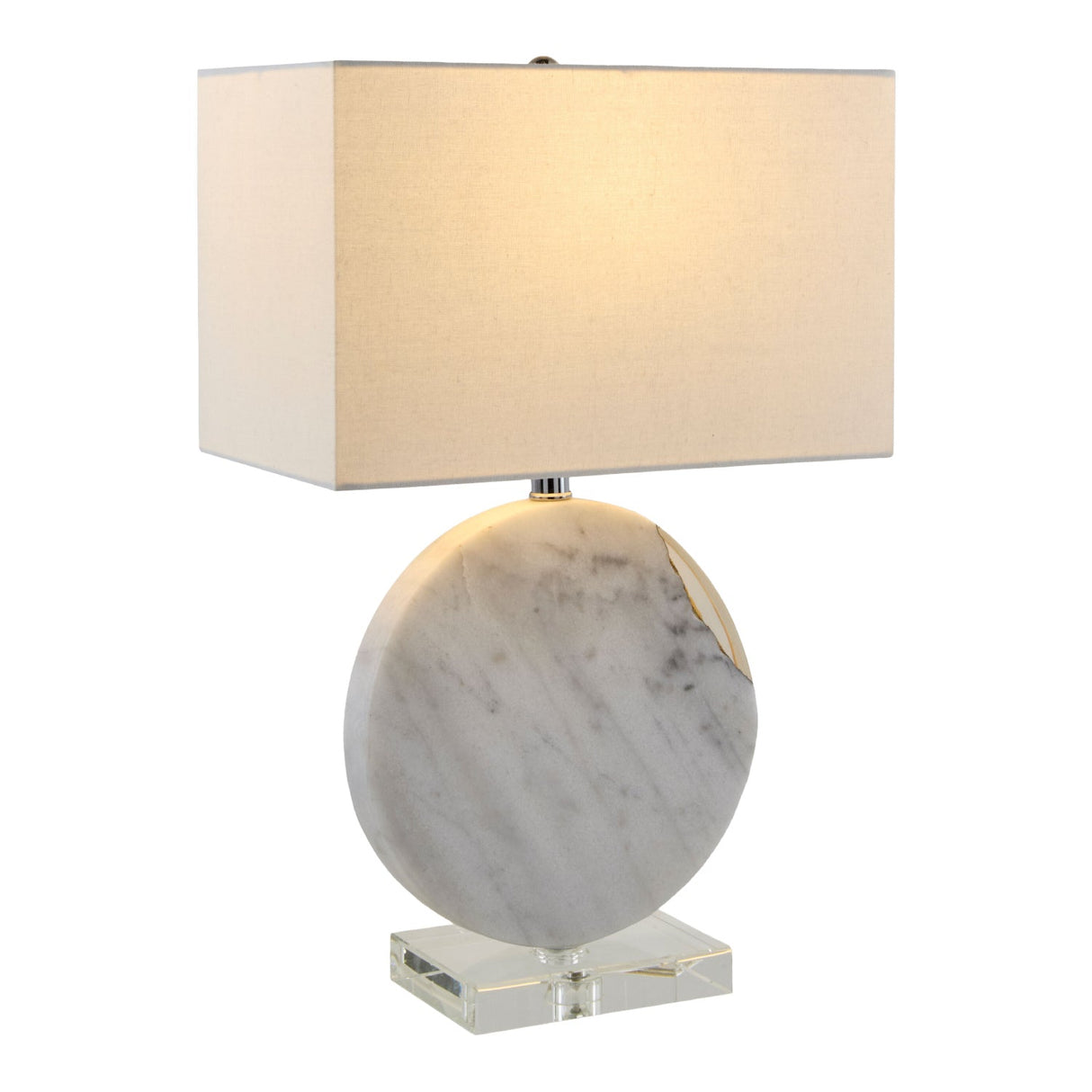 Modern European furniture - Round White Marble Table Lamp - www.oroa.com