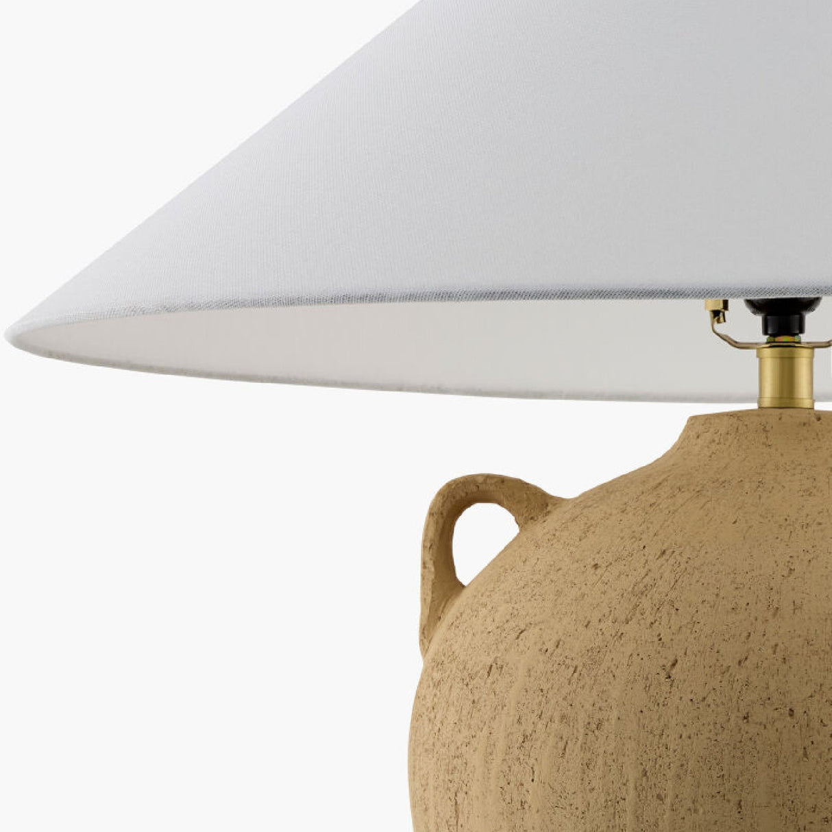 Modern European furniture - Brown Ceramic Linen Table Lamp - www.oroa.com
