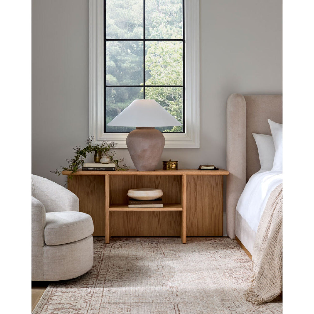 Modern European furniture - Glazed Brown Ceramic Table Lamp - www.oroa.com