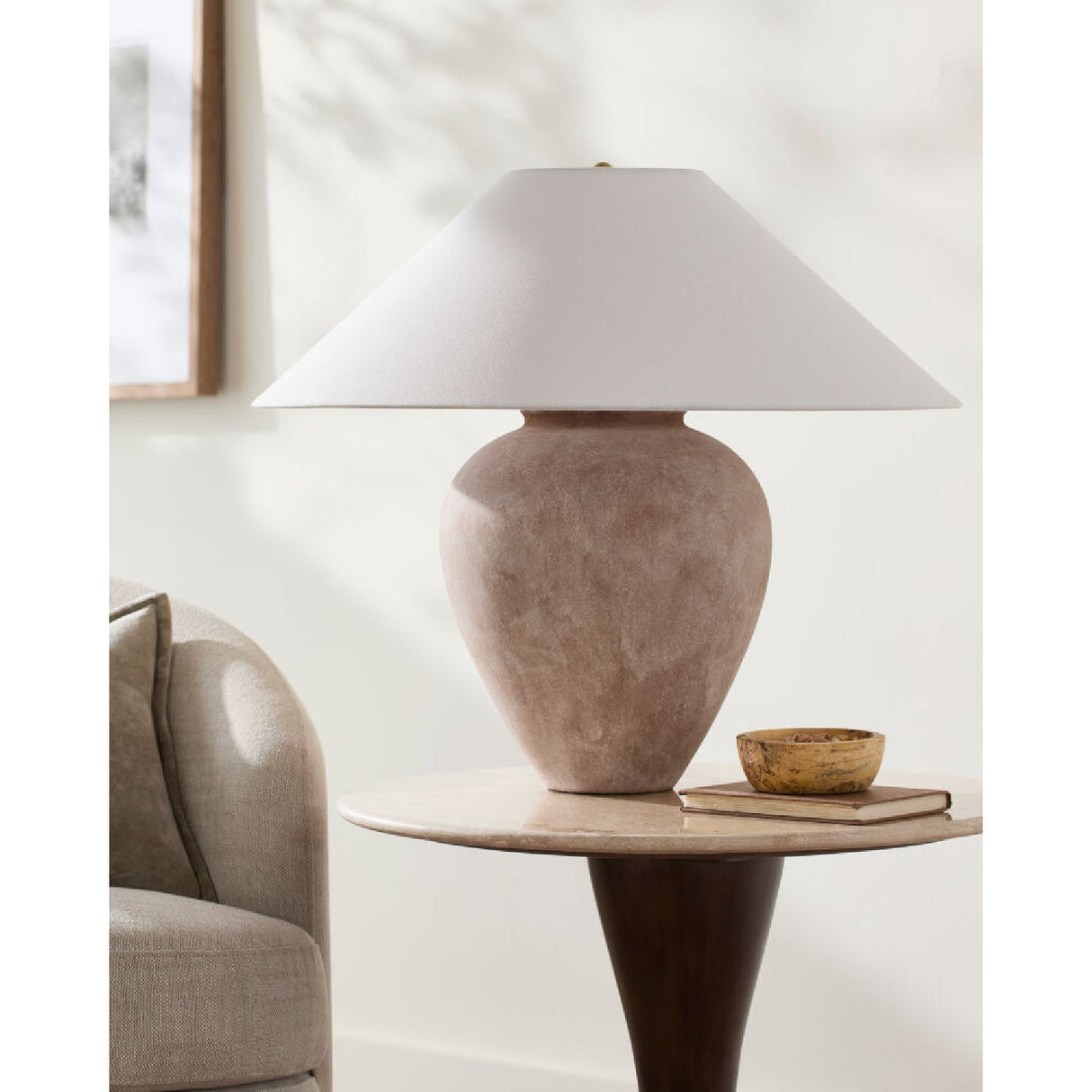 Modern European furniture - Glazed Brown Ceramic Table Lamp - www.oroa.com