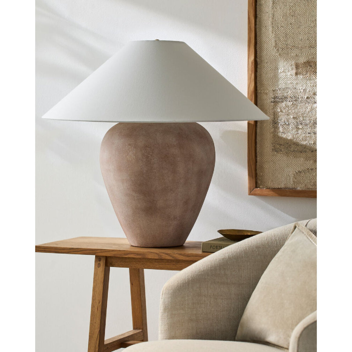 Modern European furniture - Glazed Brown Ceramic Table Lamp - www.oroa.com