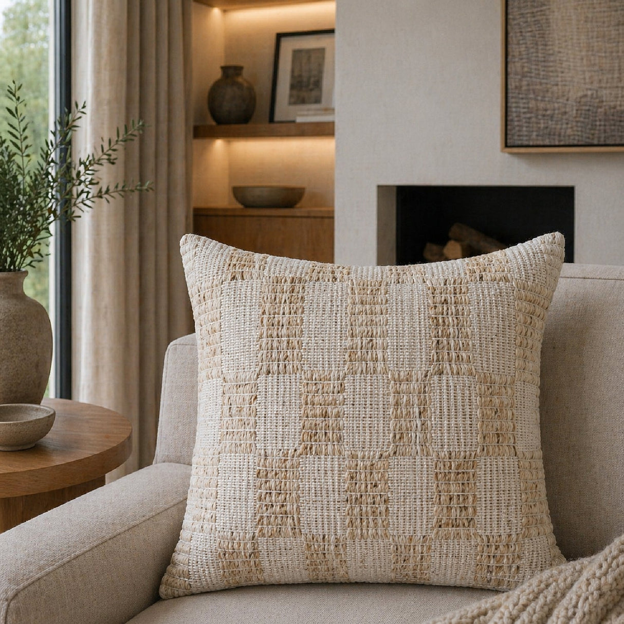 Modern European furniture - Cotton Patterned Poly Insert Pillow - www.oroa.com