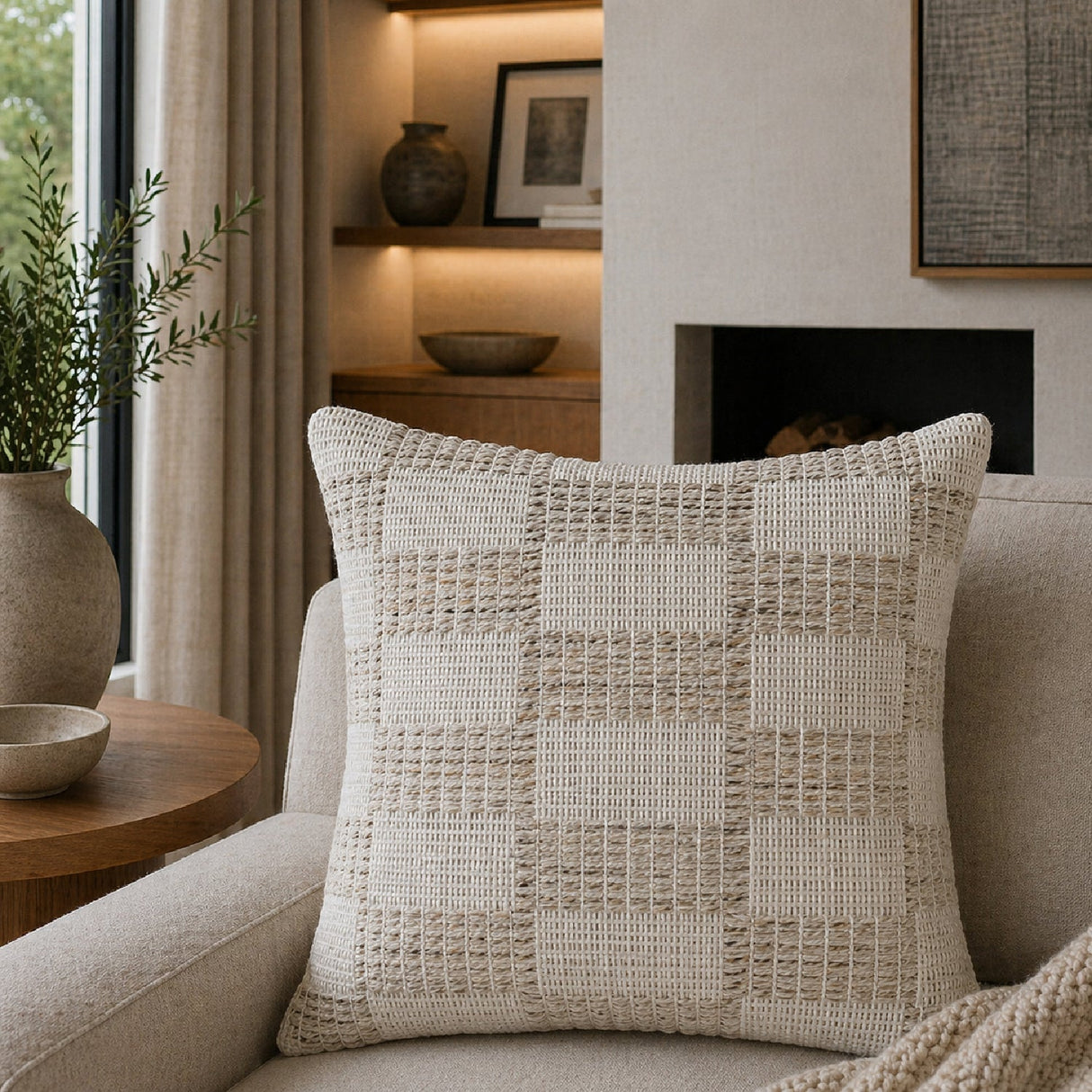 Modern European furniture - Cotton Patterned Poly Insert Pillow - www.oroa.com