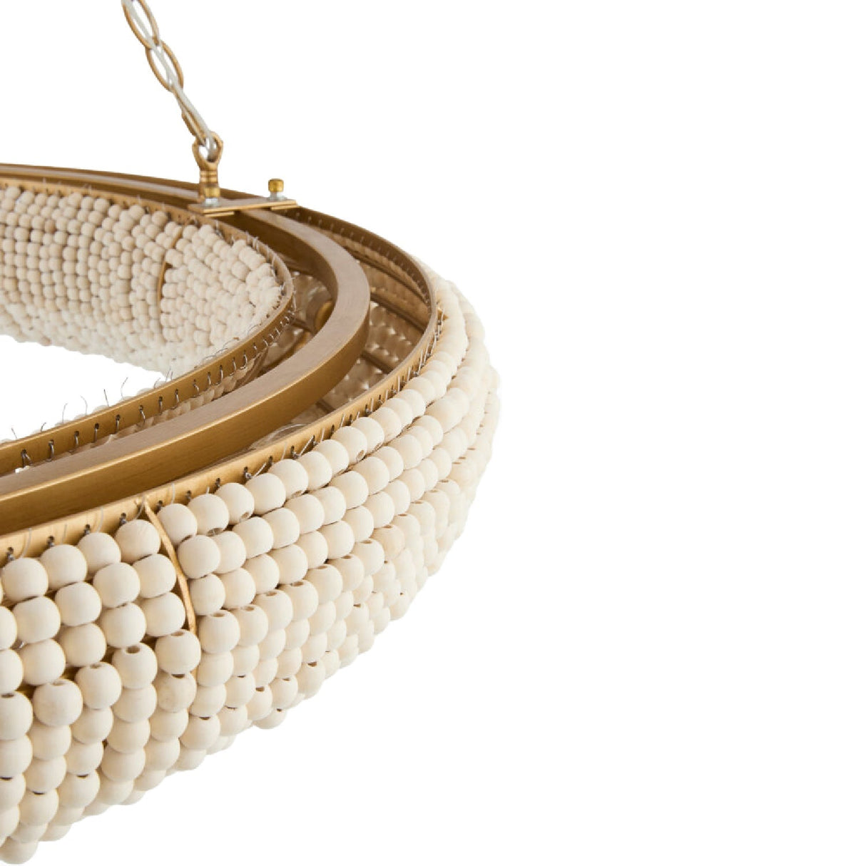 Modern European furniture - Cream Wood Beads 8-Light Chandelier - www.oroa.com