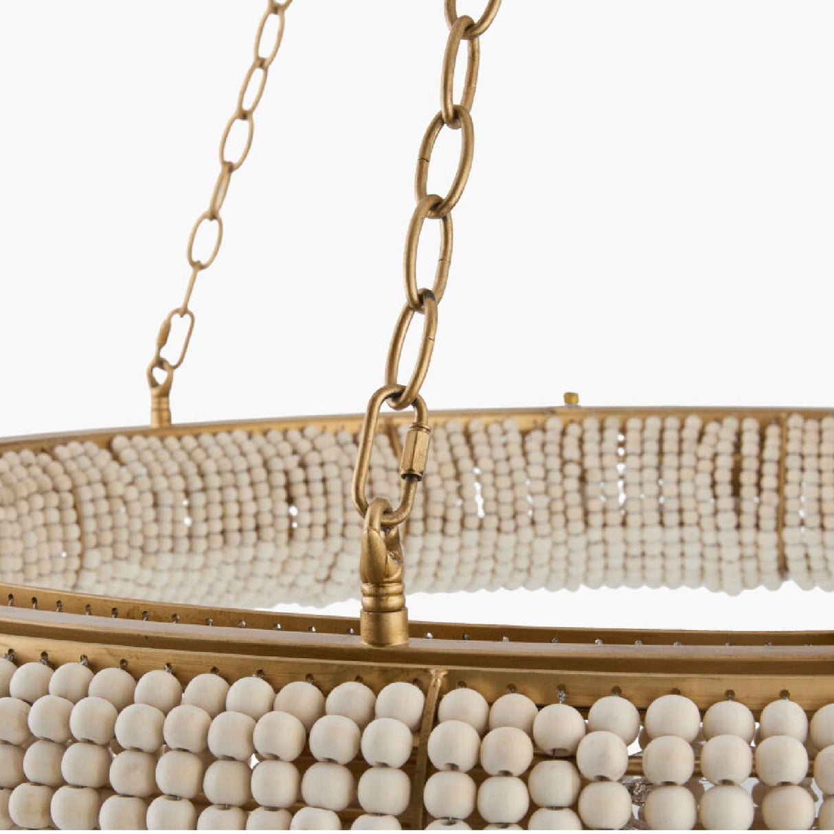 Modern European furniture - Cream Wood Beads 8-Light Chandelier - www.oroa.com