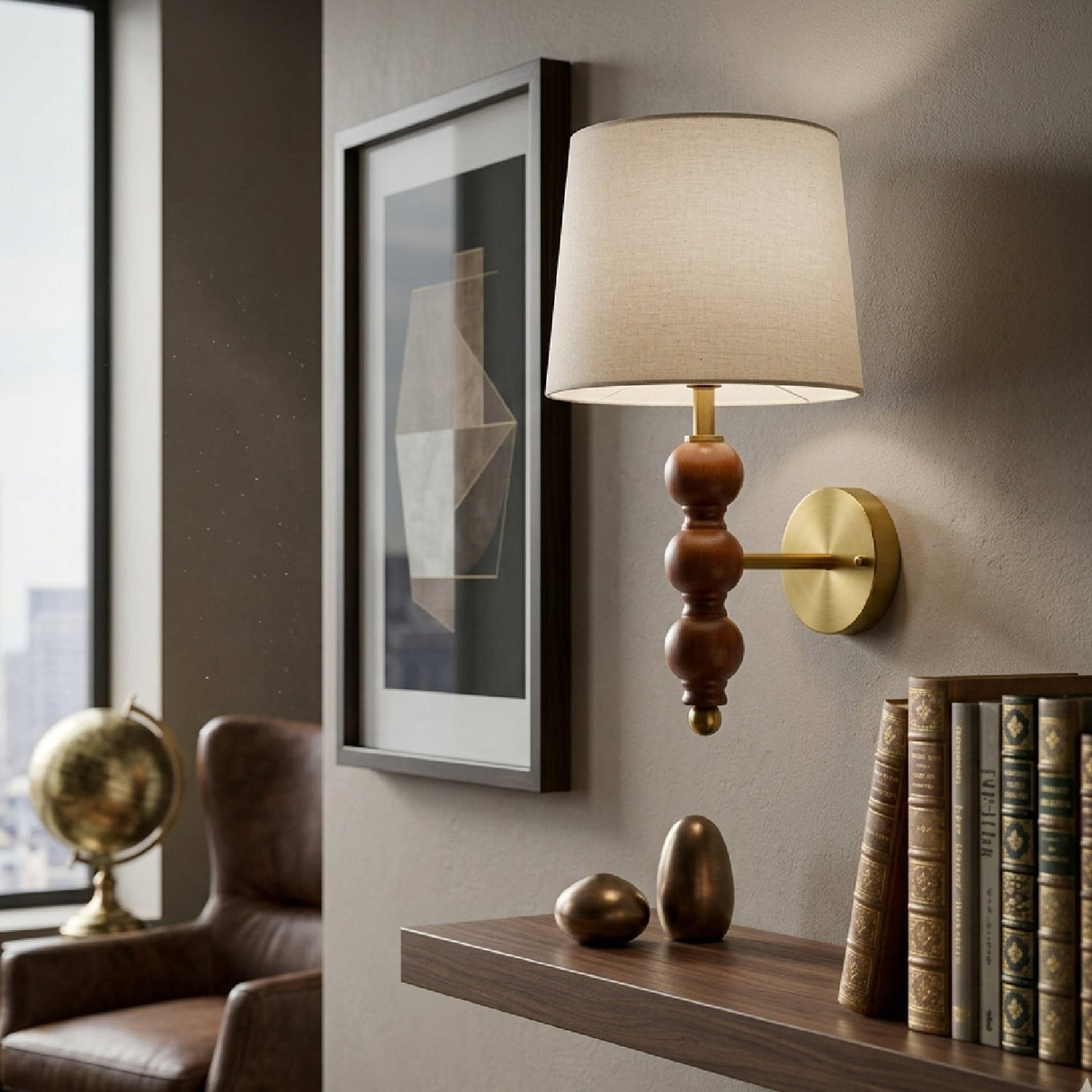 Modern European furniture - Linen Shade Wall Lamp - www.oroa.com