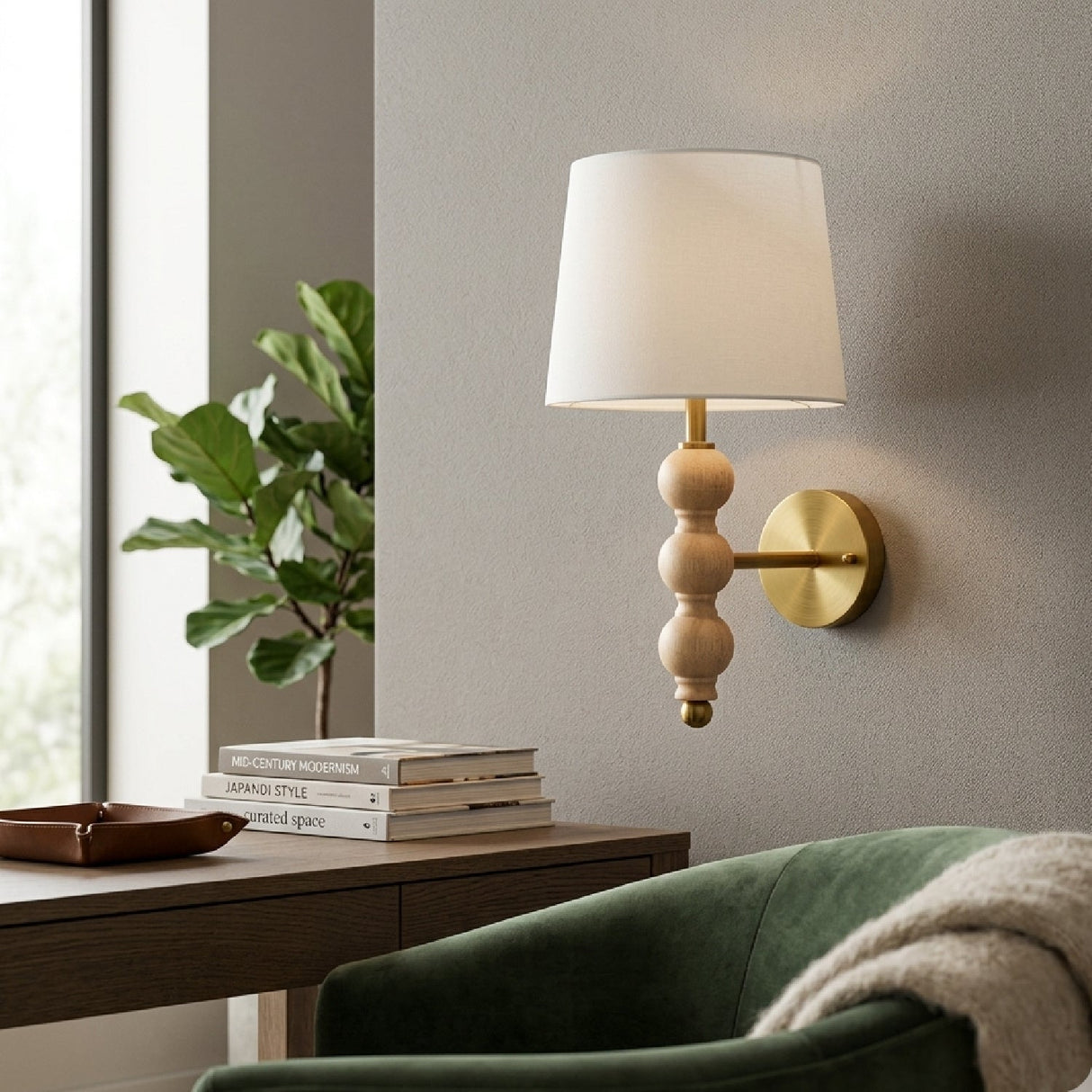Modern European furniture - Linen Shade Wall Lamp - www.oroa.com