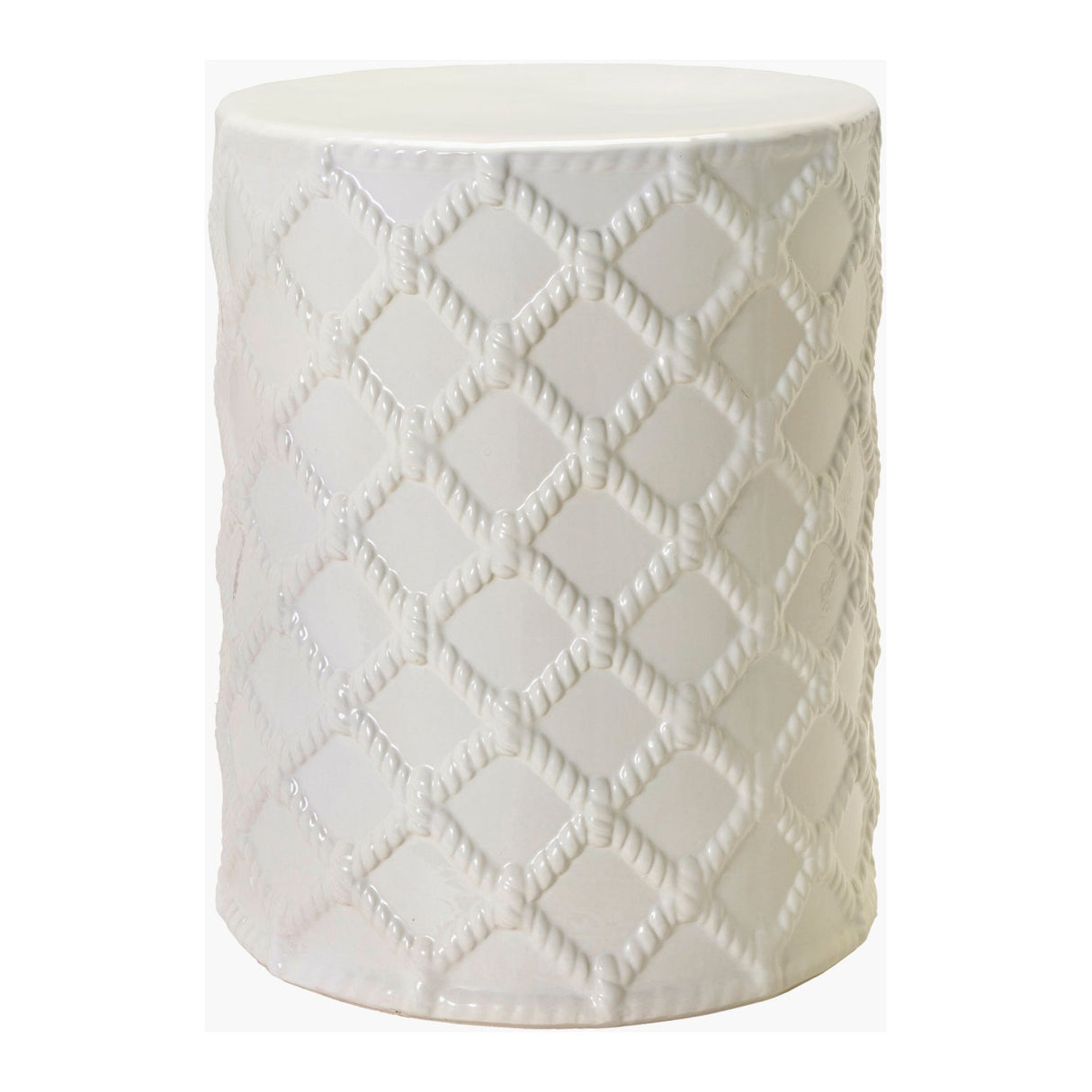 Modern European furniture - Lattice Patterned Ceramic Garden Stool - www.oroa.com