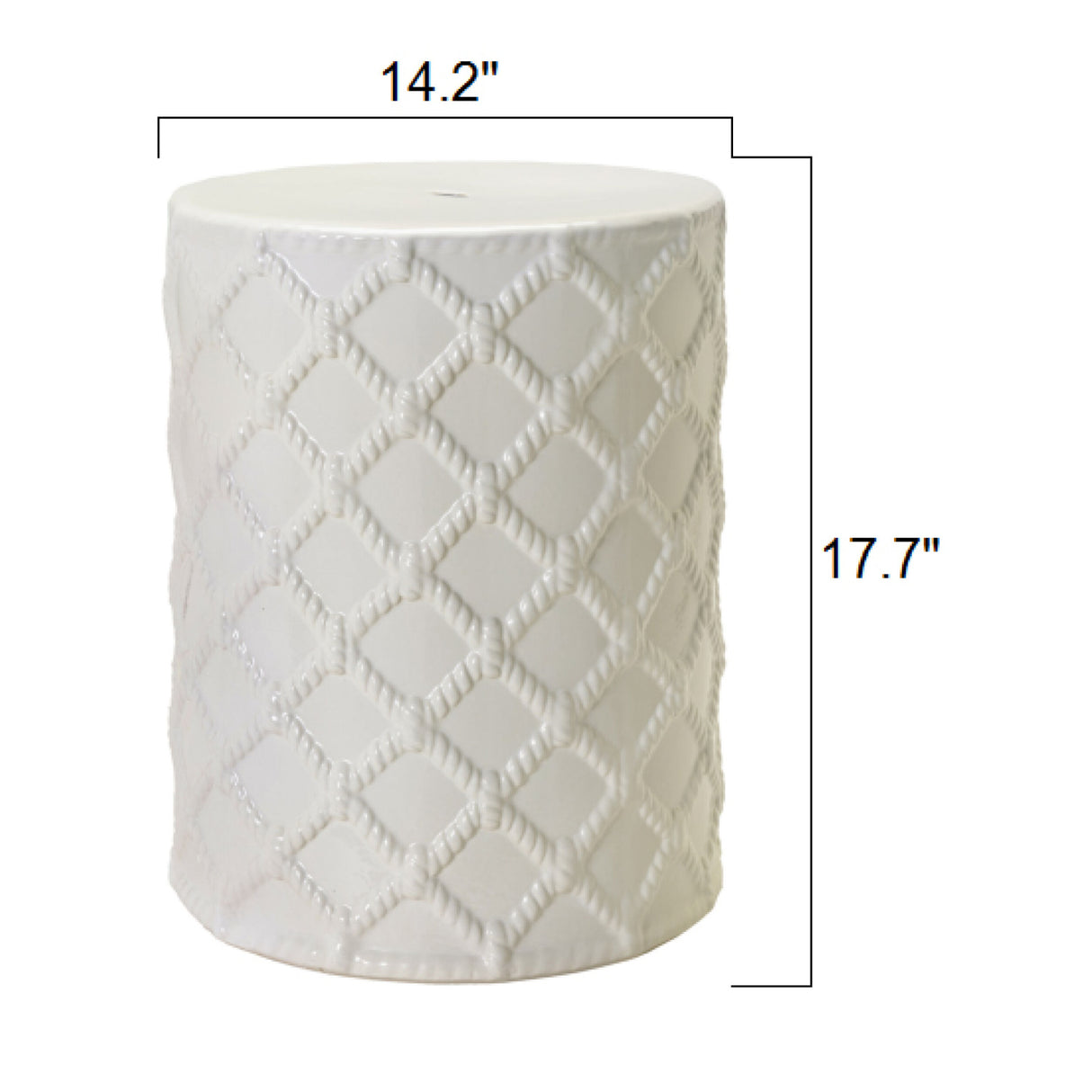 Modern European furniture - Lattice Patterned Ceramic Garden Stool - www.oroa.com