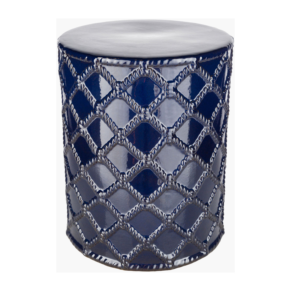Modern European furniture - Lattice Patterned Ceramic Garden Stool - www.oroa.com