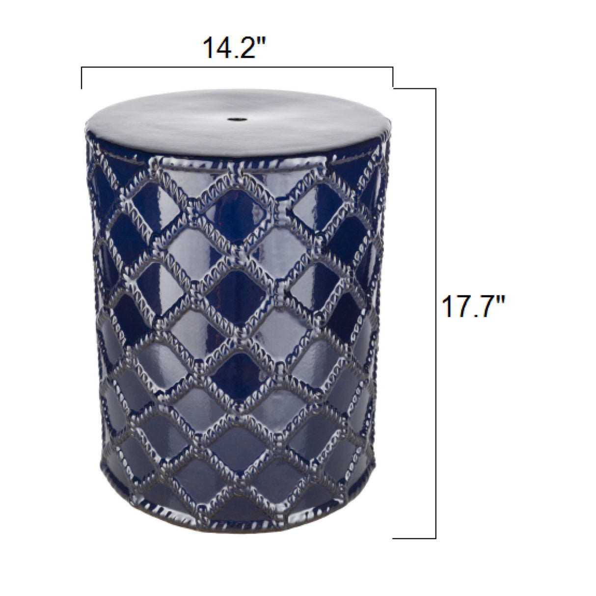 Modern European furniture - Lattice Patterned Ceramic Garden Stool - www.oroa.com