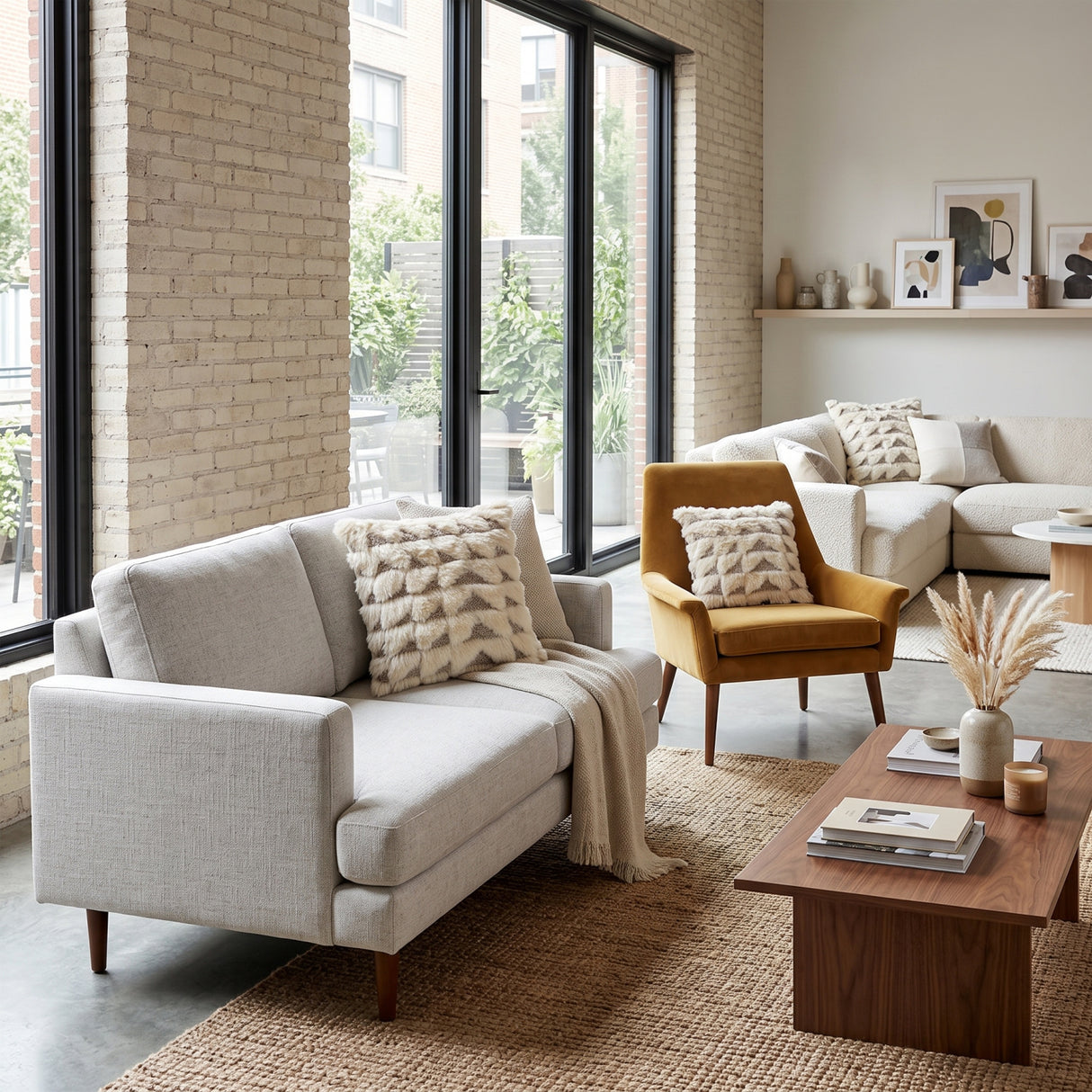 Wool Blend Square Pillow | Kuda Home Glacen