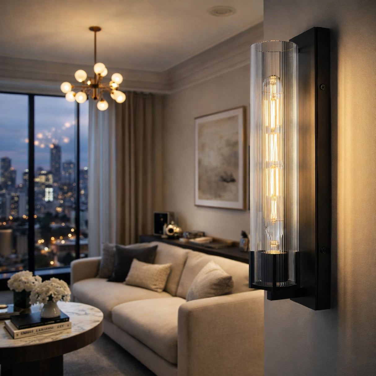 Modern European furniture - Clear Glass Tube Wall Lamp - www.oroa.com