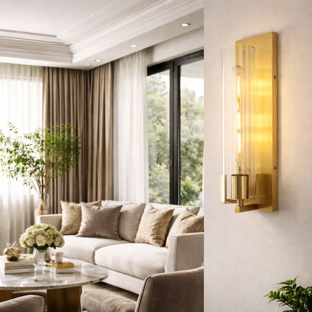 Modern European furniture - Clear Glass Tube Wall Lamp - www.oroa.com