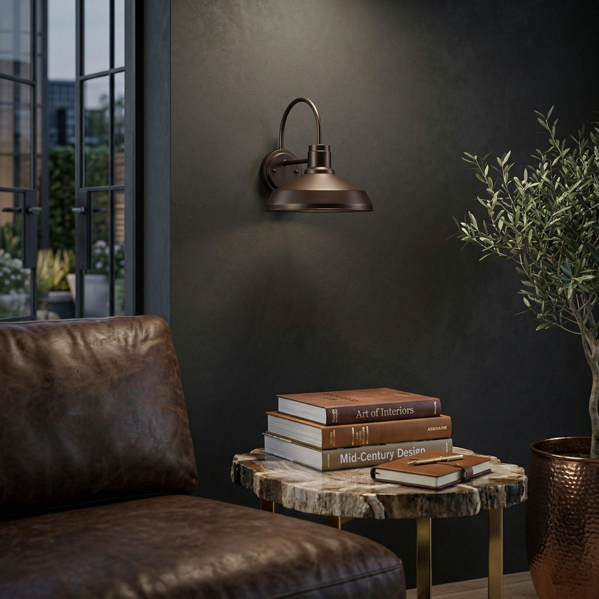 Modern European furniture - Outdoor Black Metal Wall Lamp - www.oroa.com