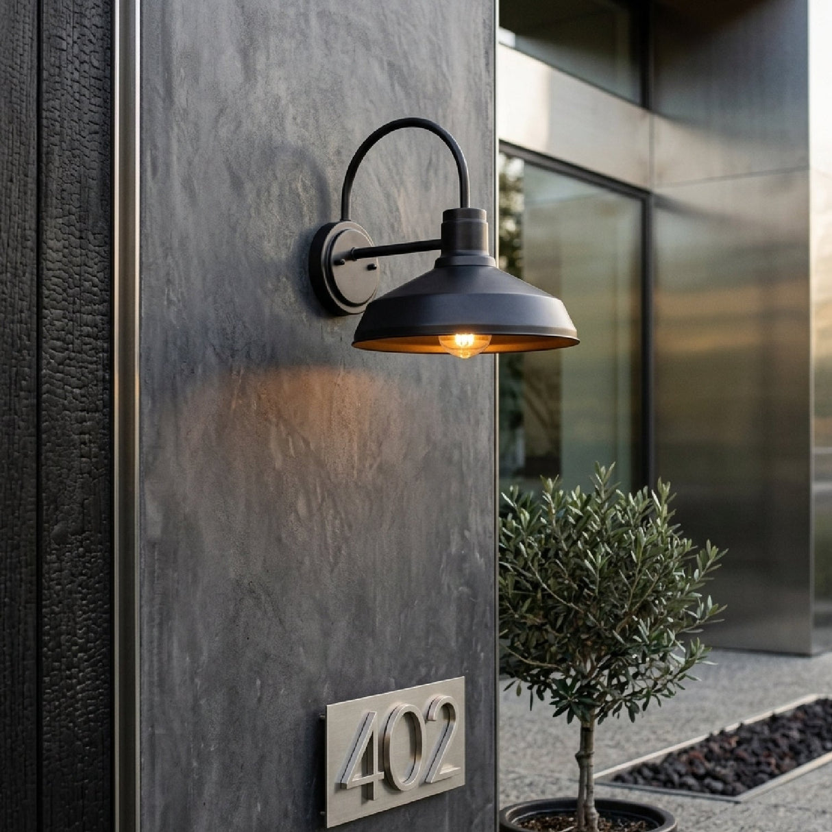 Modern European furniture - Outdoor Black Metal Wall Lamp - www.oroa.com