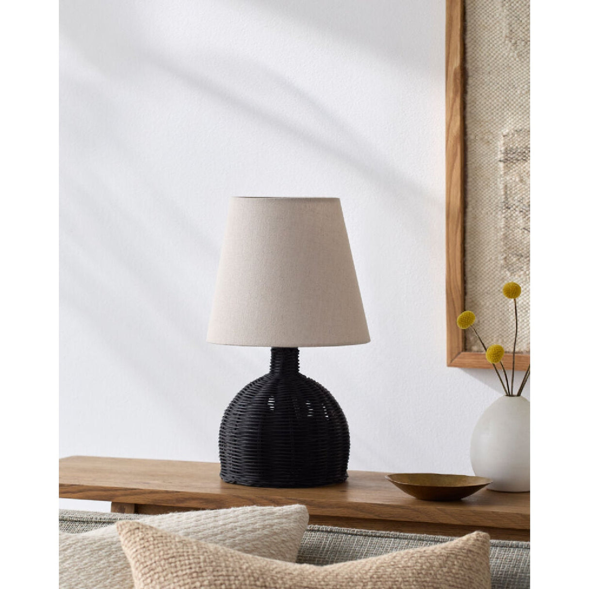 Modern European furniture - Brown Rattan Base Table Lamp - www.oroa.com