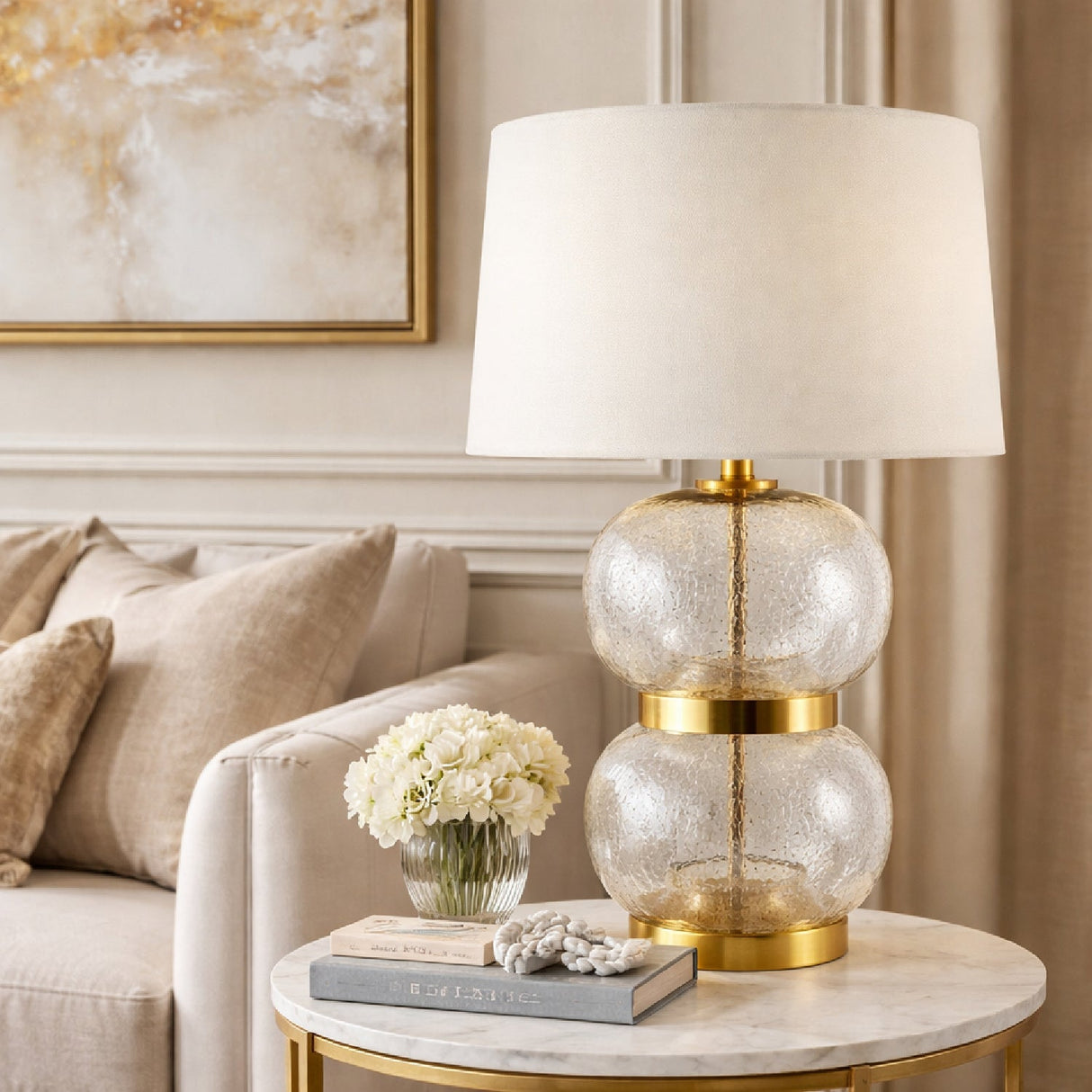 Modern European furniture - Textured Clear Glass Table Lamp - www.oroa.com