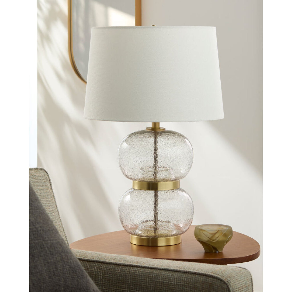 Modern European furniture - Textured Clear Glass Table Lamp - www.oroa.com