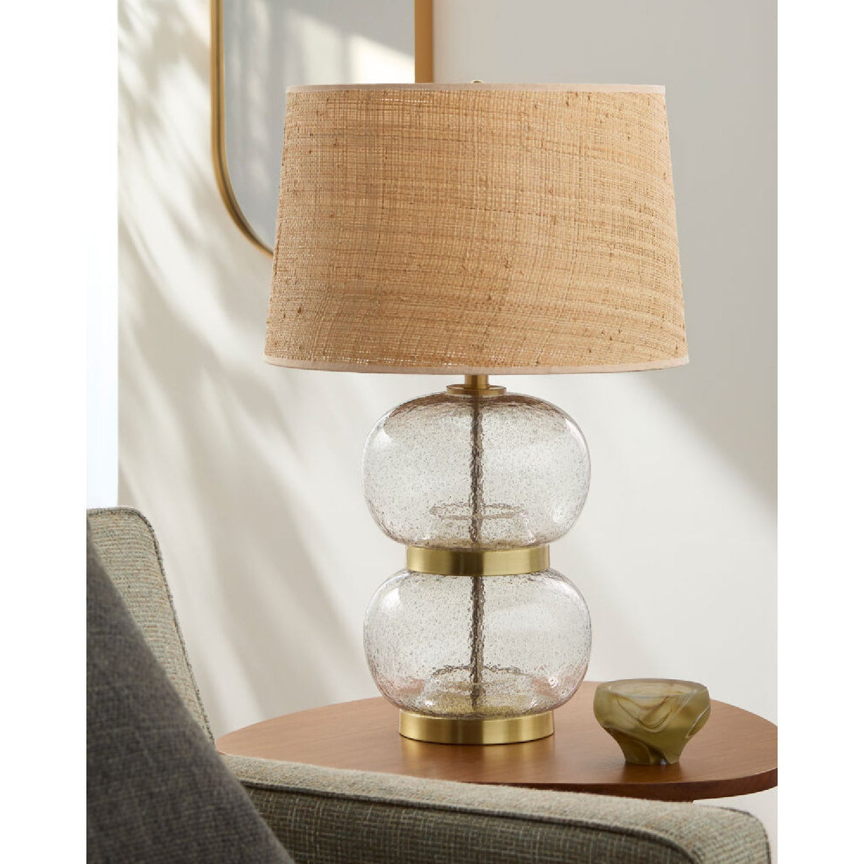 Modern European furniture - Textured Clear Glass Table Lamp - www.oroa.com