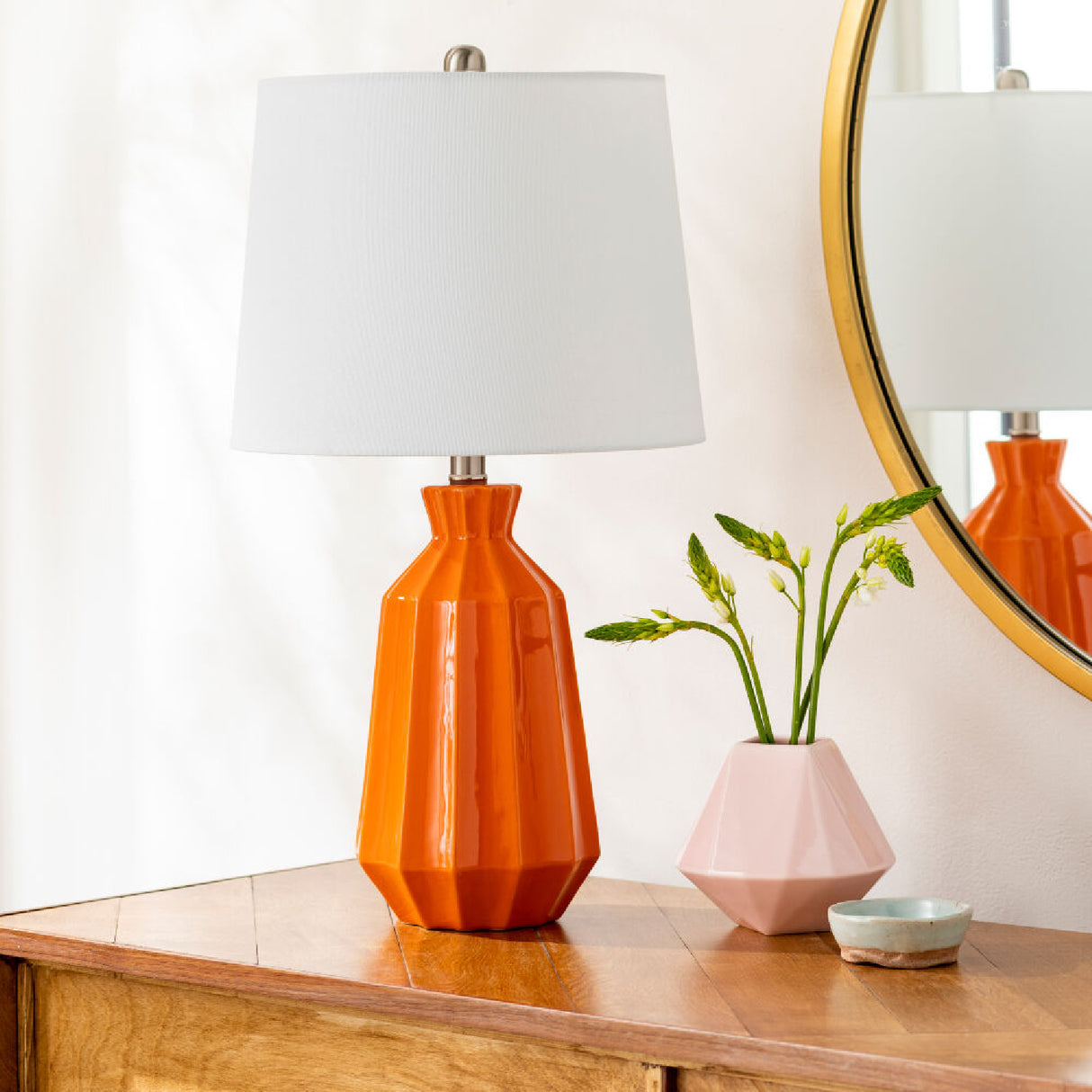Modern European furniture - Neon Glazed Ceramic Table Lamp - www.oroa.com