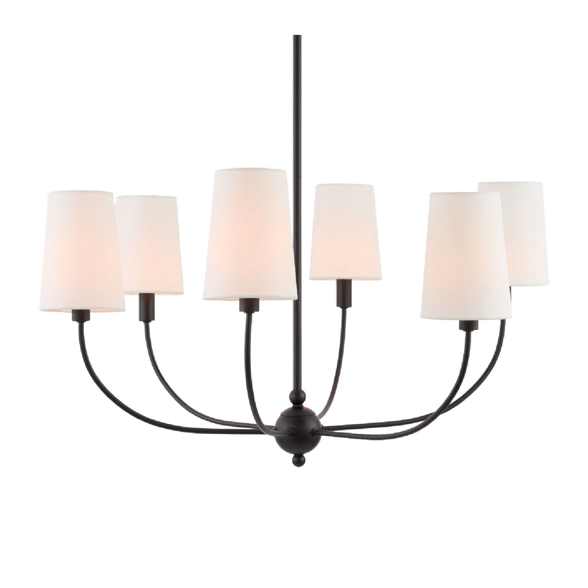 Modern European furniture - 6-Light White Linen Chandelier - www.oroa.com